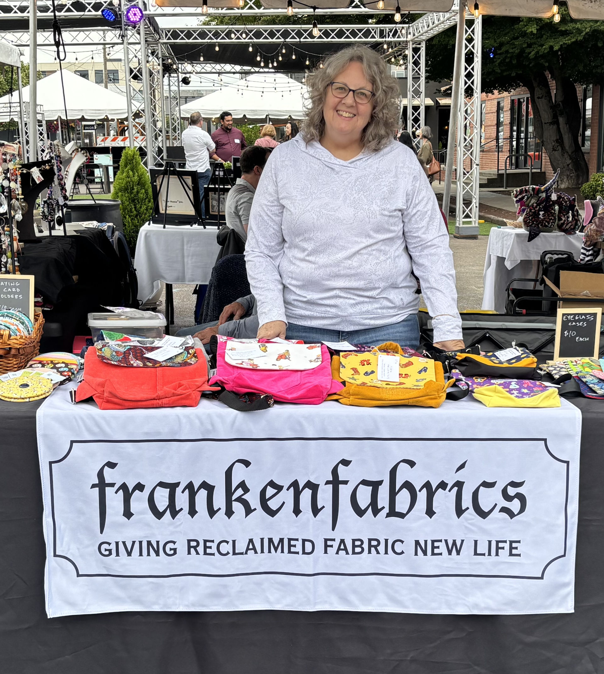 Lisa with Frankenfabrics banner